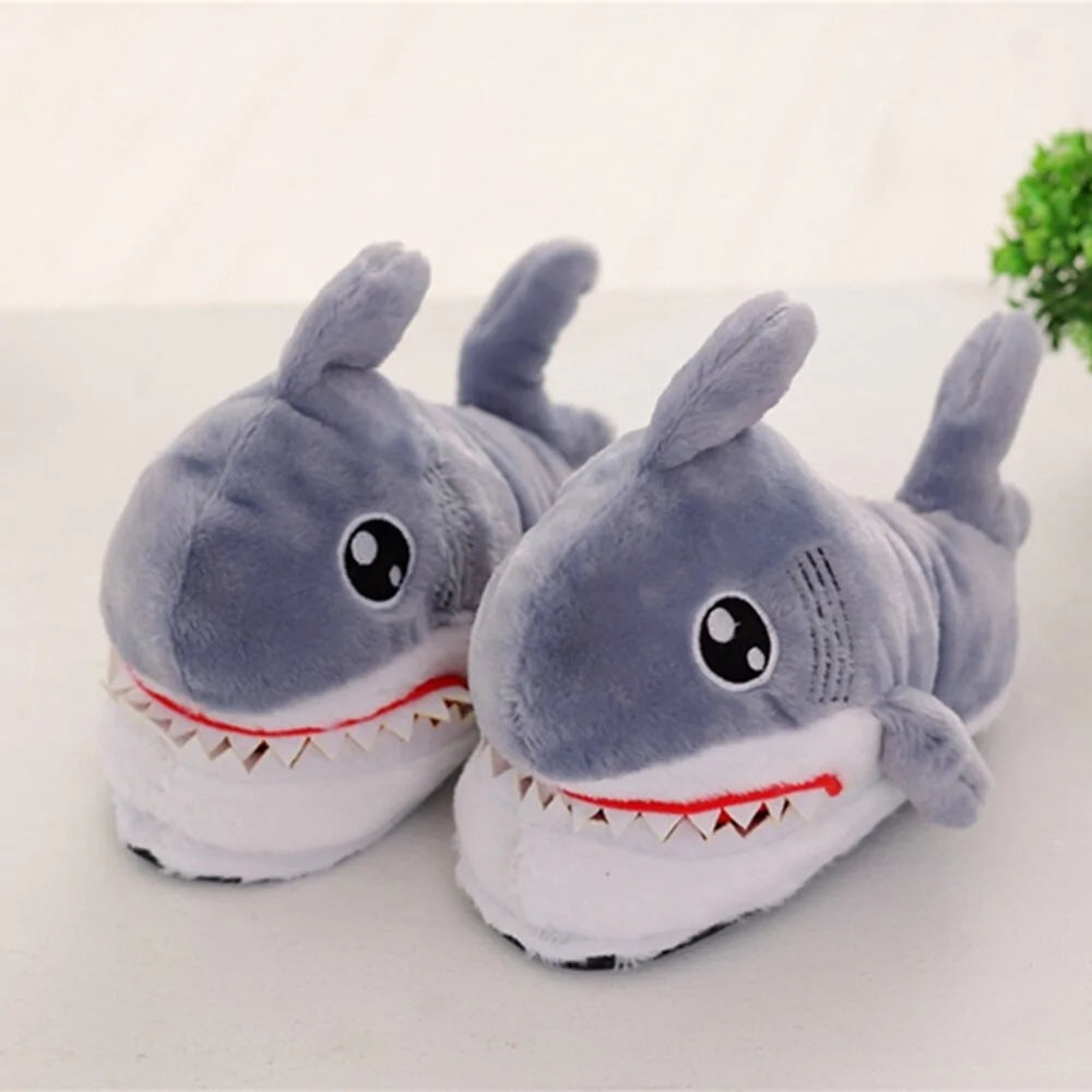 Fuzzy Shark Slippers