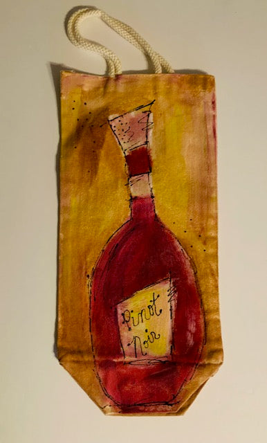 Hand Painted Wine Bag Pinot Noir -206