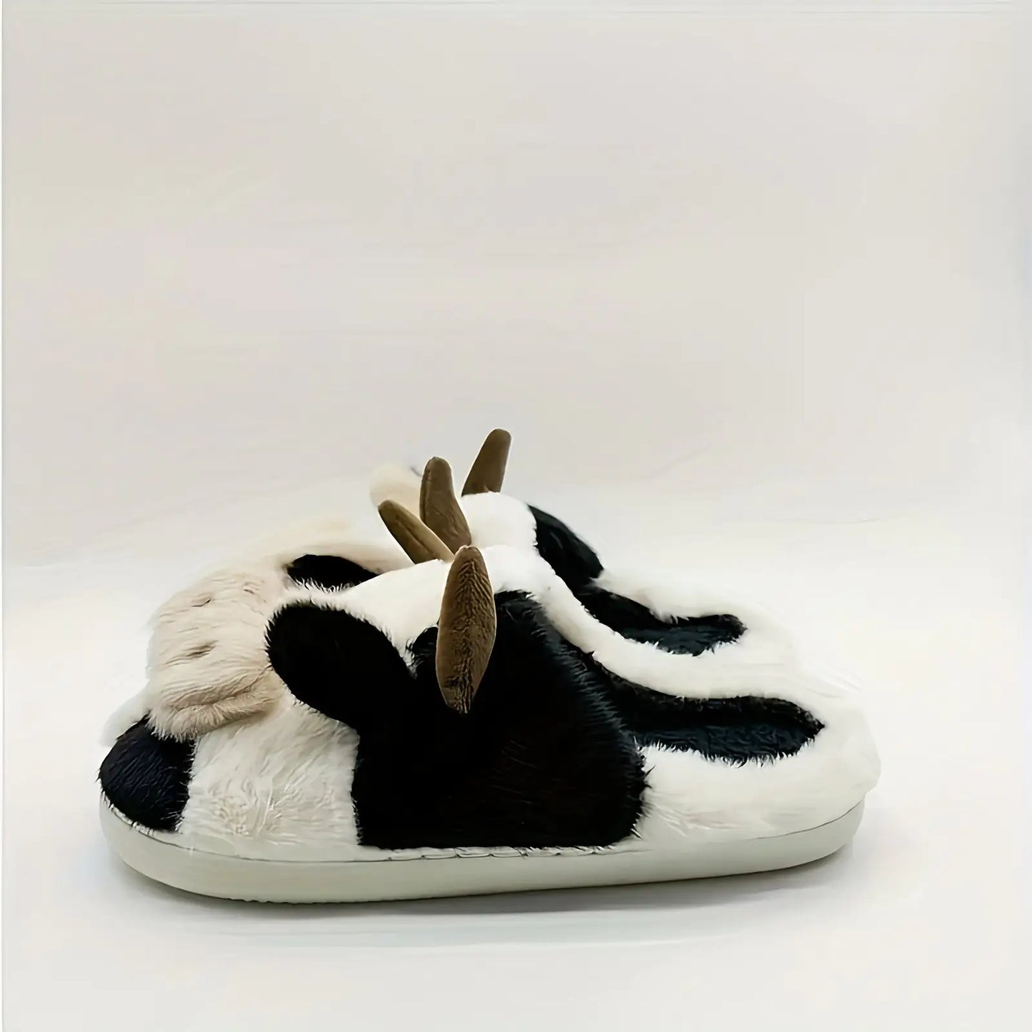 Cute Fuzzy Cow Slippers