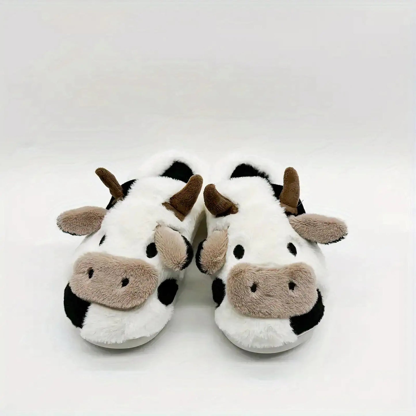 Cute Fuzzy Cow Slippers