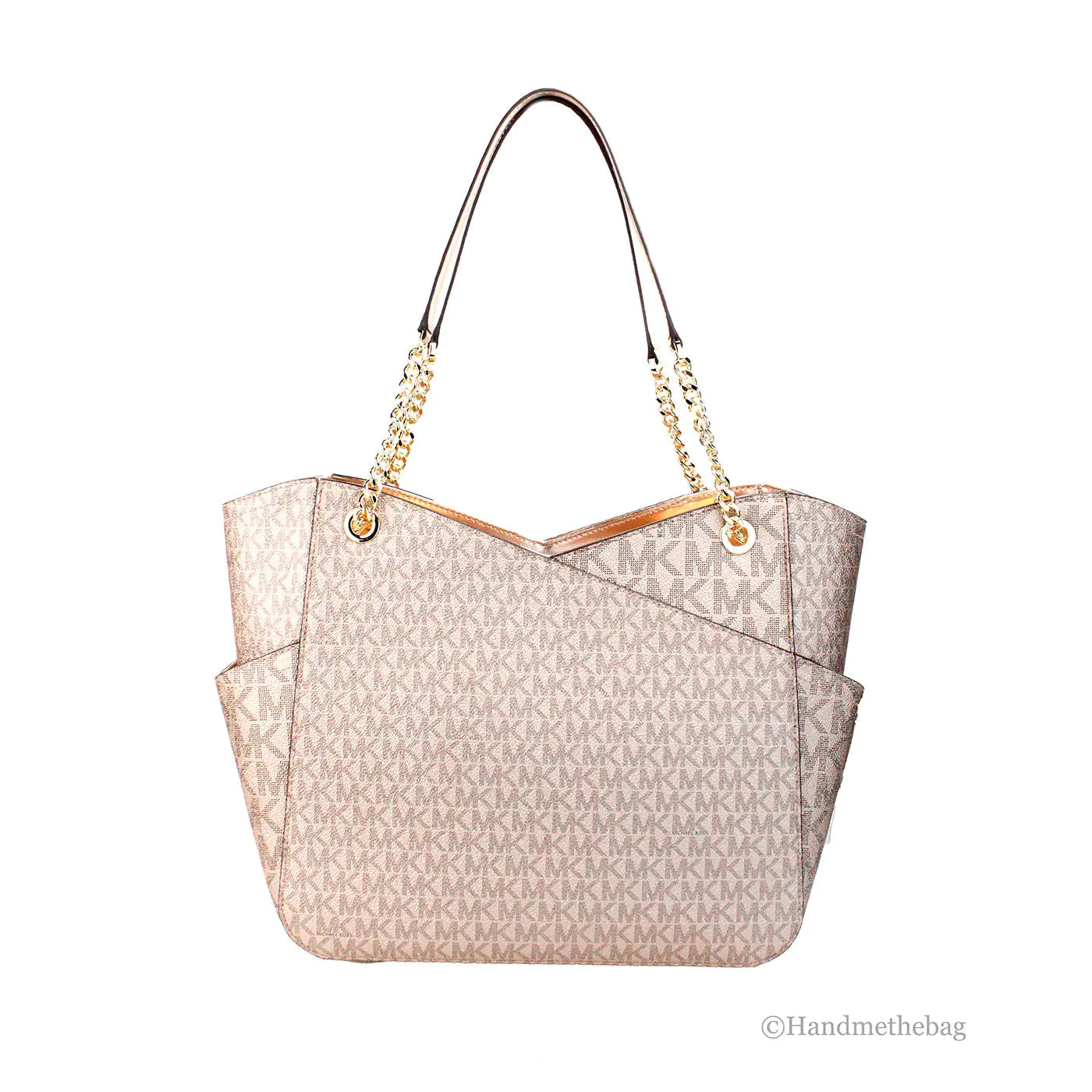 Michael Kors Jet Set Large Rose Gold X Cross Chain Tote