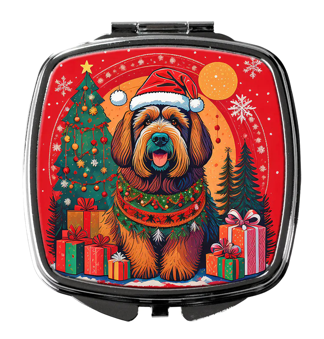 Briard Christmas Compact Mirror